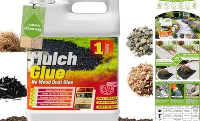 Mulch Glue for Landscaping - 1 Gallon (128 oz) Strong Adhesion Fast 1 gallon