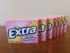 Wrigley's Extra Pink Lemonade Gum, 15 Sticks Per Pack, 7 Packs, Sugar Free 