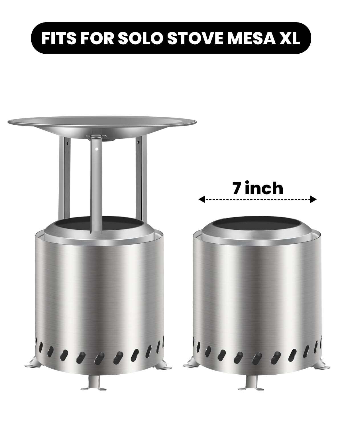 Heat Deflector for Mesa XL Fire Pit Stainless Steel Redirects Heat w/3 Legs