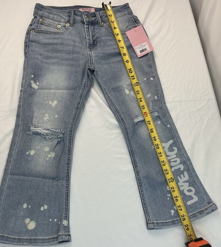 Juicy Couture Kids Mid Rise Cropped Kick Flare Jean Girls 8 Light Wash Denim - Picture 9 of 9