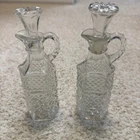 Vintage Anchor Wexford Glass Cruets Oil And Vinegar Set By Anchor Hocking.