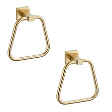 Brushed Light Gold Towel Ring For Bathroom 2 Pack, Kitchen Bath Towel Holder