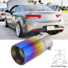 1pcs Car Blue Steel Rear Exhaust Pipe Tail Muffler Tip For Kia Forte Koup