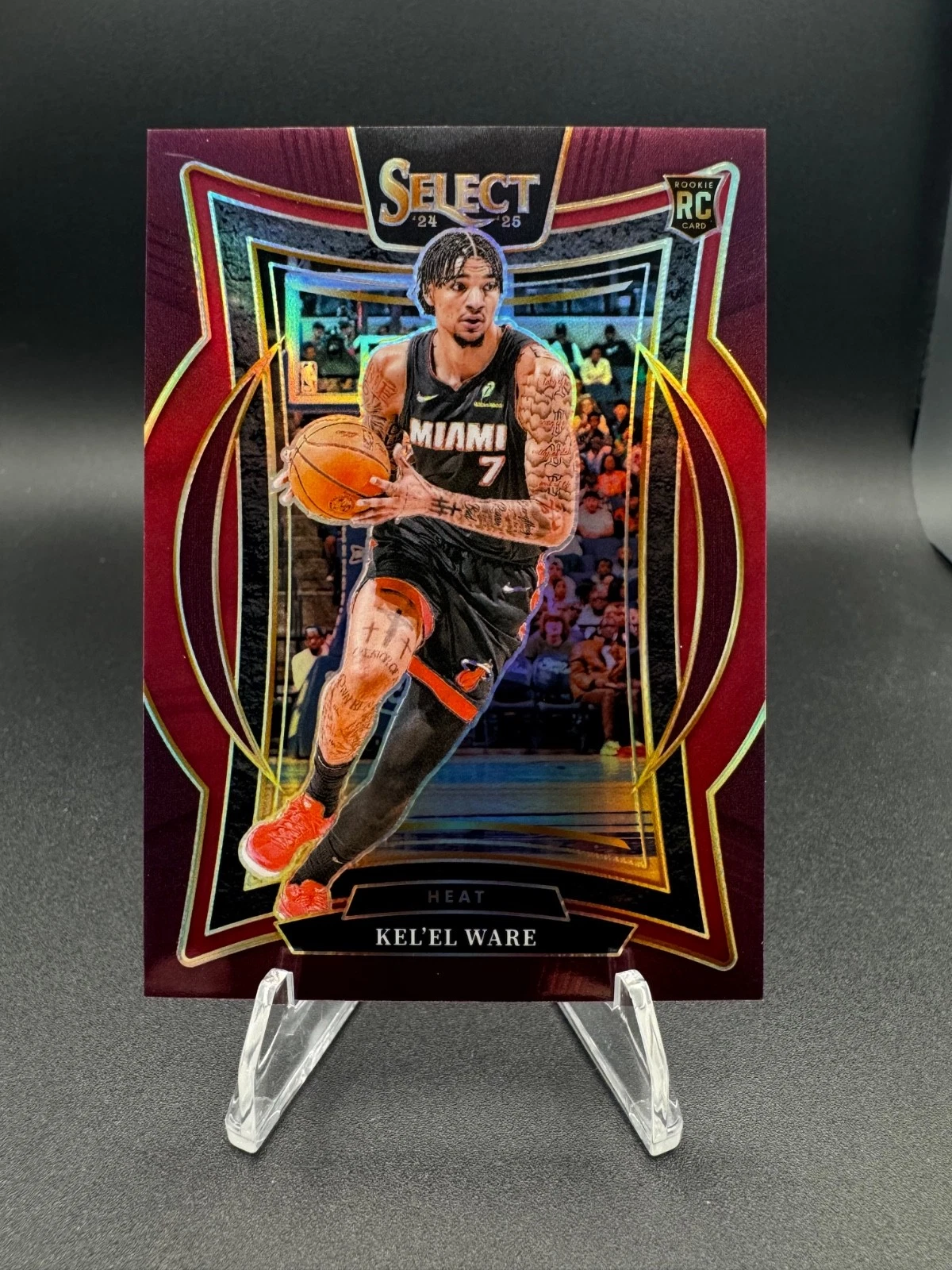 2024-25 Panini Select Kel’el Ware RC Concourse Maroon Prizm /175 Heat #66 Rookie