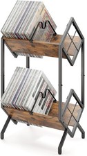 2-Tier-Vinyl-Record-Storage-Holder W/ Dividers Metal Album storage vinyl records