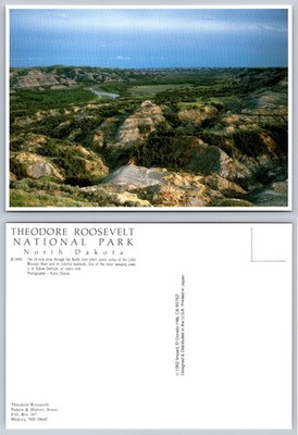 1992 Theodore Roosevelt National Park ND Badlands Oxbow Overlook Postcard