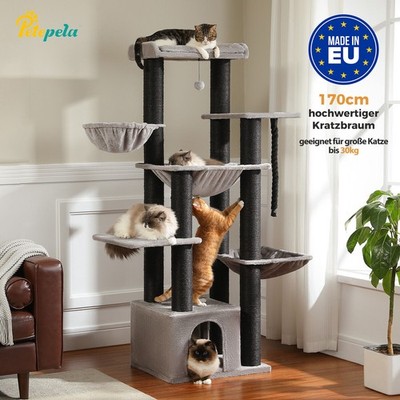 PETEPELA Kratzbaum XXL Große Katzen 11cm Sisalstämme Katzenbaum Maine Coon 170cm