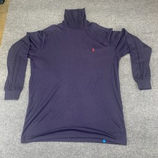 Vintage Polo Ralph Lauren Shirt Mens XL Navy Turtleneck Made USA Cotton 90s