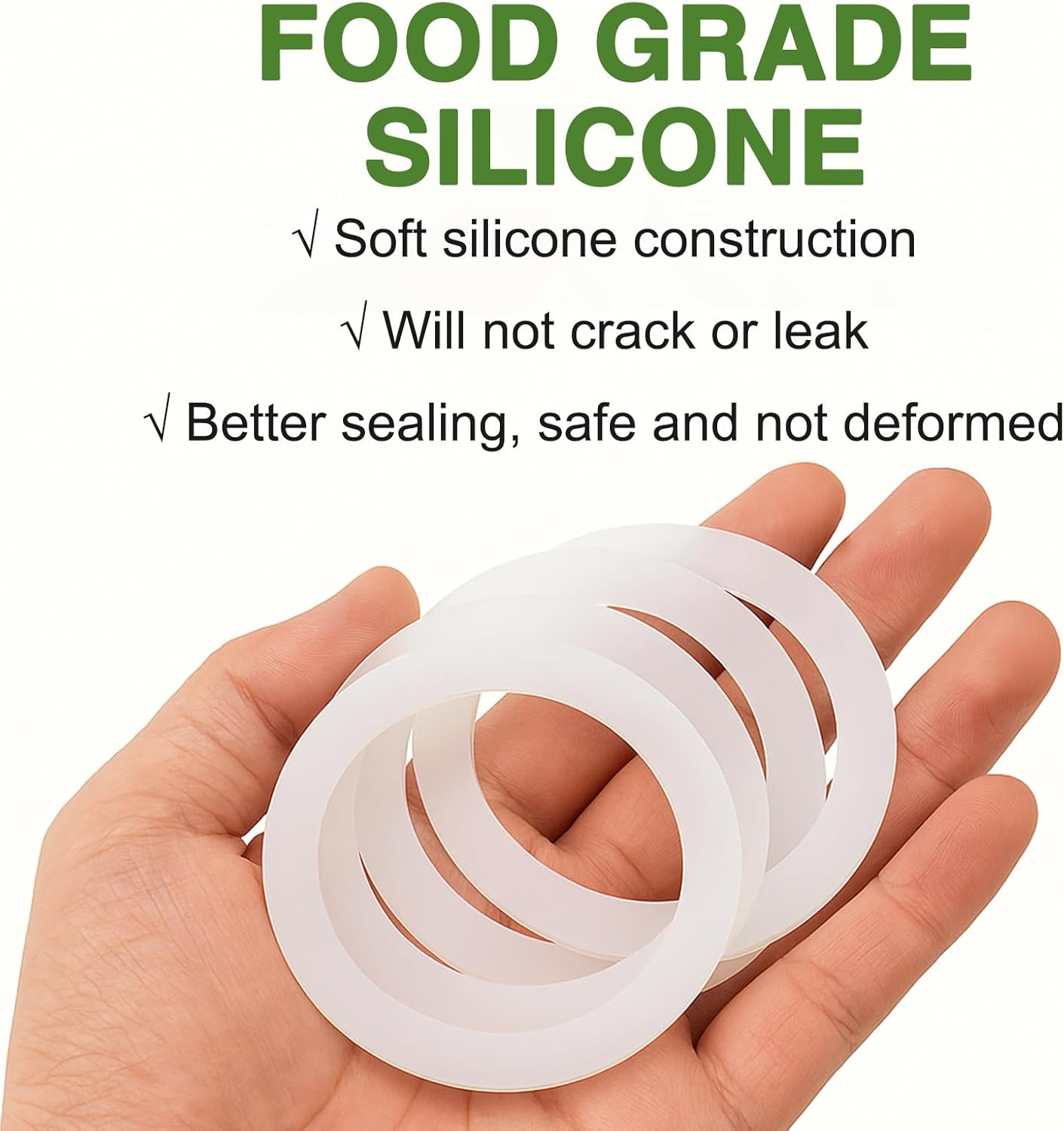 4 Pack Gasket Seal Rings for Bialetti Moka Express Dama 3/4 Cups-Food Grade S...