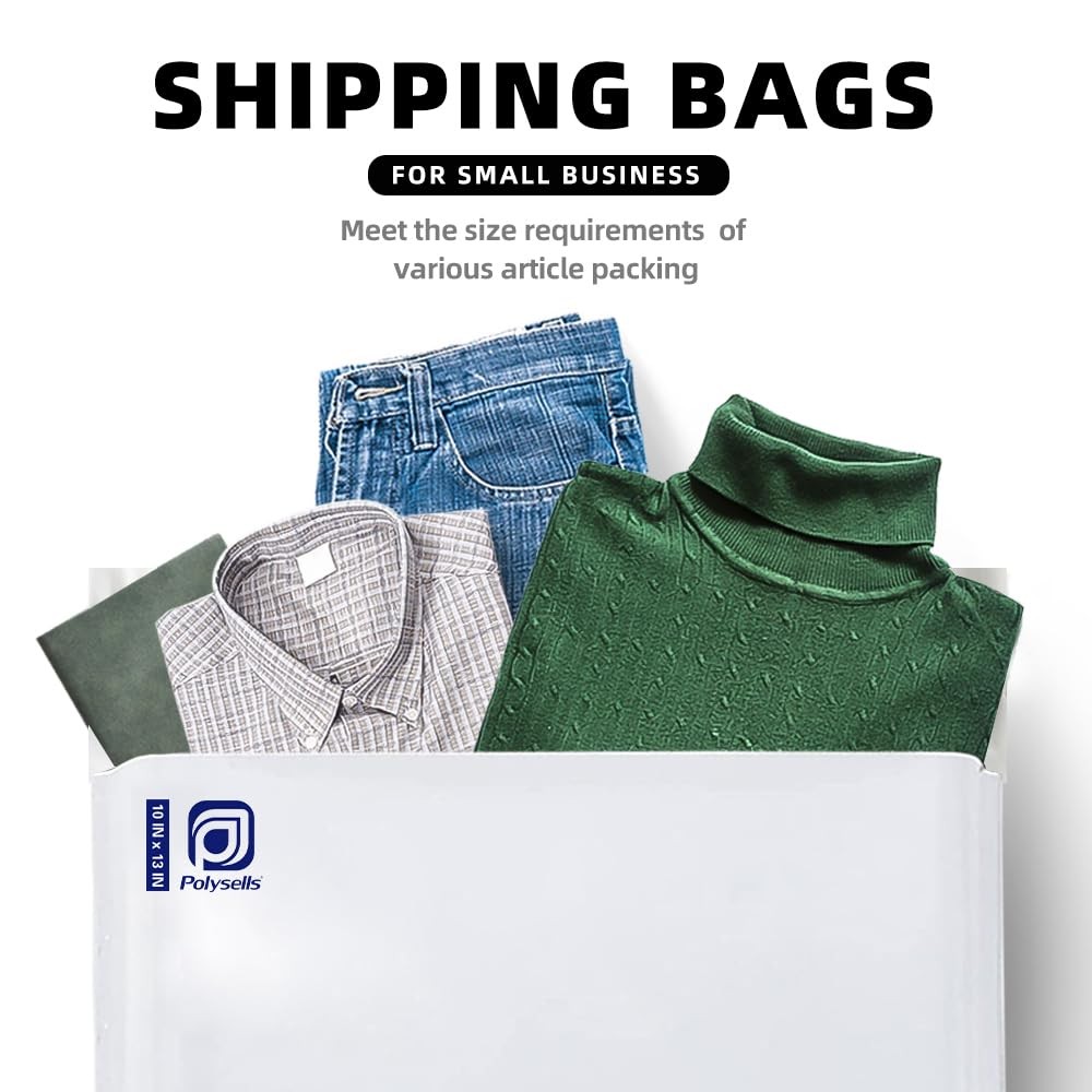 POLYSELLS Poly Mailers Shipping Envelopes, Strong Adhesive Sealing, Waterproof,