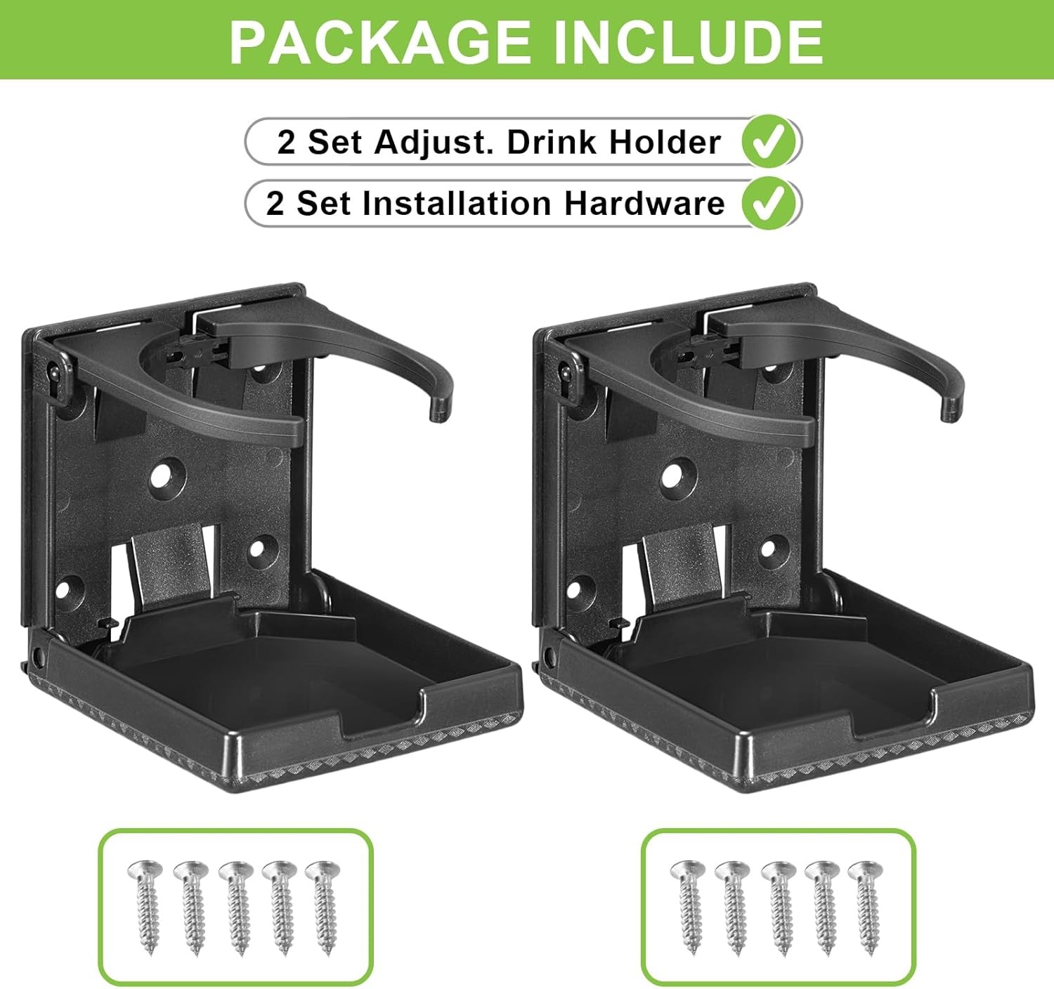 Spurtar 2pcs Car Cup Holder Suitable for Most Size Mugs Water Bottle Drink 2.36-