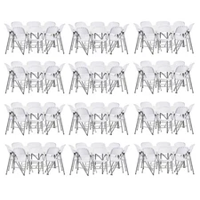 Lancaster Table & Seating (12) 72" Round Granite White Heavy-Duty Blow Molded Pl