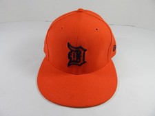 2017 Detroit Tigers #57 Game Issued Pos Used Orange Hat 7.125 JB862763 DP49786