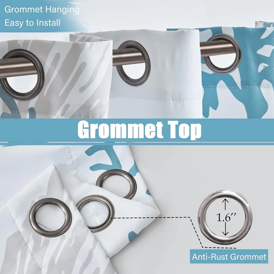 Tritard Coastal Cocina Ventana Cortinas Ojal 26W x 36L (Pack de 2), Estilo1  Foto 4 de 4