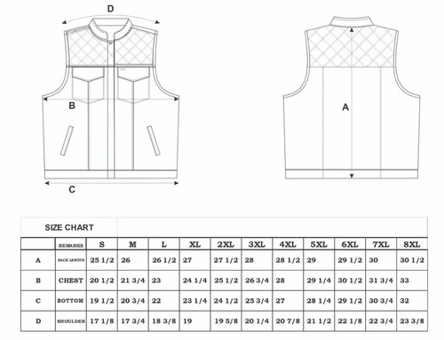 Leather Biker Vest Men's Riding Club Motorcycle Vest Black/White Large Size - Picture 5 of 5