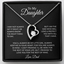 To My Daughter Necklace Gift for Daughter from Dad,Daughter Father Necklace