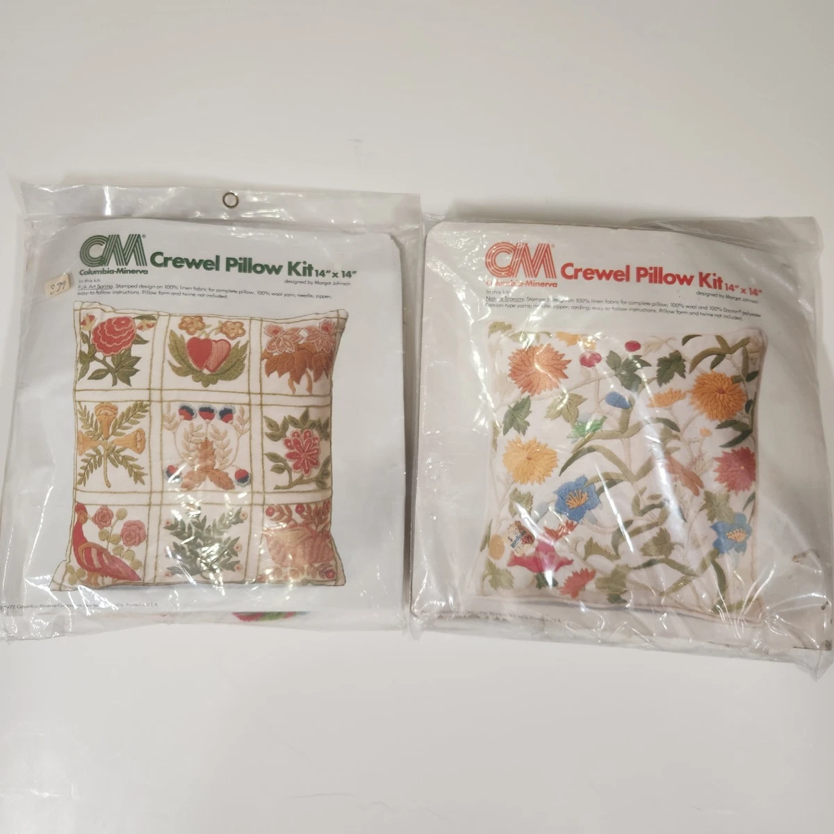 Kit Coussin Brodé Vintage Erica Wilson 1976 - Motif Raton Laveur (Raccoon) - Réf. 7697 - Neuf