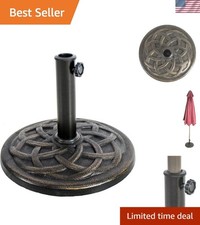 Elegant 22 lb Heavy Duty Cast Stone Umbrella Stand for Outdoor Stability