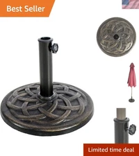 Elegant 22 lb Heavy Duty Cast Stone Umbrella Stand for Outdoor Stability