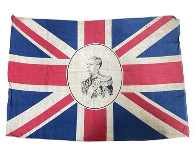 Britisches Souvenir der Krönung des abgedankten Eduards VIII vor dem 2. Weltkrieg große Flagge