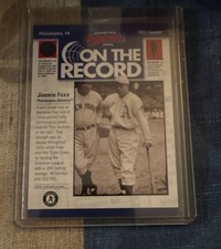 Donruss 2002 Originals On The Record Jimmie Foxx #OR-2 Serial Numbered Athletics