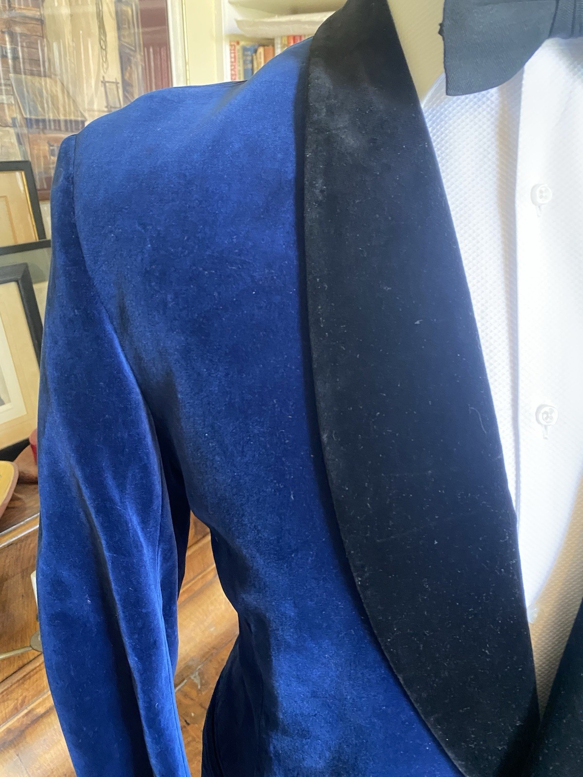 Giacca da fumo Gieves & Hawkes of Savile Fila monopetto velluto navy