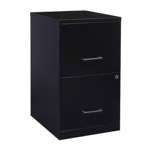 Space Solutions 18"Deep 2-Drawer Black Metal Letter Width Vertical File Cabinet