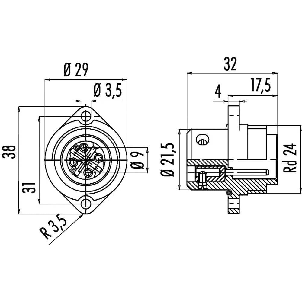 Connecteur binder 09-4227-00-07 embase mâle robuste à sept pôles