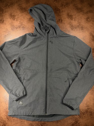 Rip Curl Mens L Anti Series Jacket Gray Hooded Windbreaker Water Wind Resistant