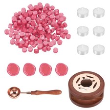 Wax Seal Kit, 150 Wax Beads, Candles, Rouge Pink