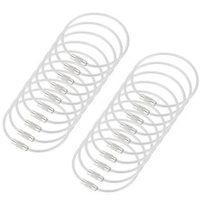 20Pack Wire Keychain Cable, 150mm/6 Inch Stainless Steel Key Ring Loop White