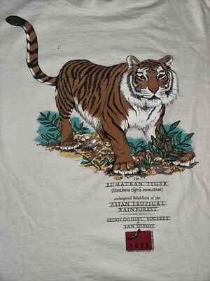 Vintage Oneta San Diego Zoo T-Shirt White Large 22x26 Bangle