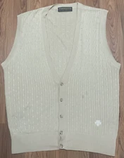 Vintage Descente Sweater Mens Extra Large Silk Ribbed Knit Golf Cardigan