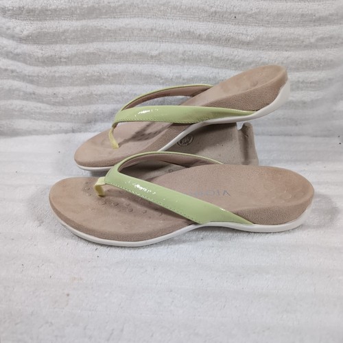 Vionic Dillon sandali donna 6,5 infradito tanga in scatola pelle verde lime chiaro - Foto 5 di 10