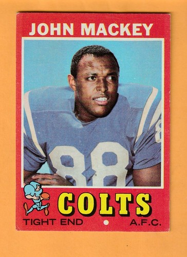 John Mackey Baltimore Colts 1971 Topps #175 HOF Syracuse Orange Gum Stained