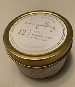 Margot Elena All Things Beautiful Snow Falling Mini Candle in Tin, 3 oz.