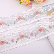 30 Yard Floral Embroidery Lace Trimming Accessory Edge Decors for Wedding Dress