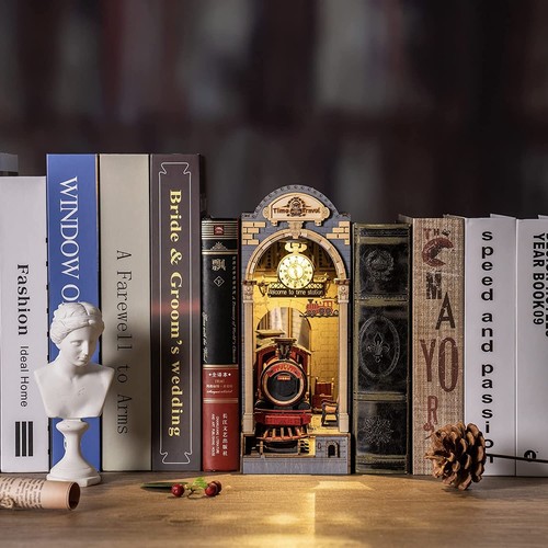 Robotime 3D rompecabezas de madera kit hágalo usted mismo rincón de libros modelos de madera kits juguetes para niños - Imagen 7 de 12