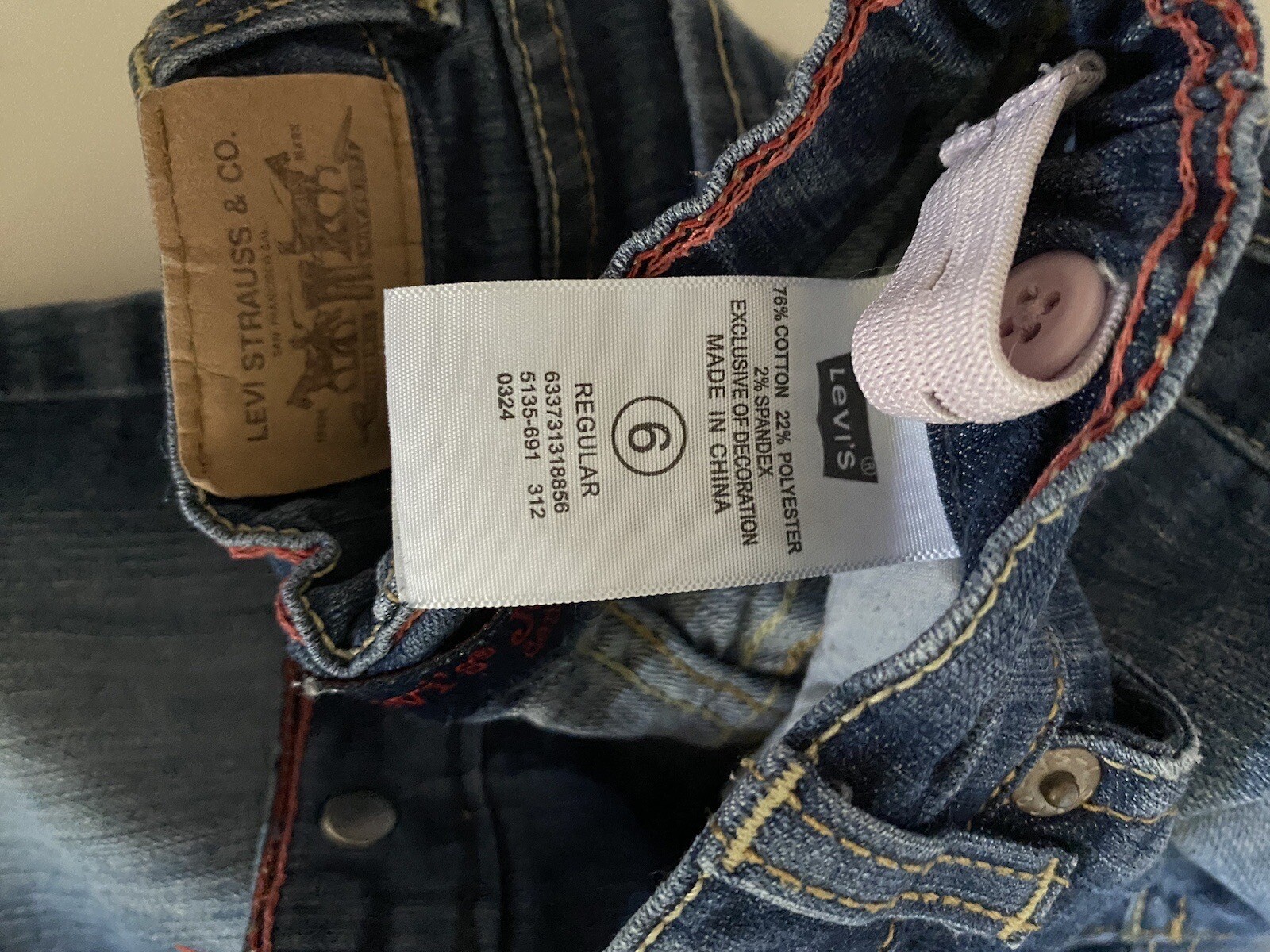 Levi&rsquo;s Girls Jeans Blue Wash, 6