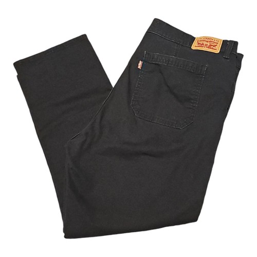 Levis 724 High Rise Straight Crop Double Knee 36x25 Black Jeans - Picture 2 of 10
