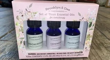 Brooklyn & Dee set three Essential Oils Aroma eucalyptus lavender peppermint new