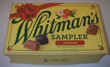 Whitman's Sampler Candy Box Assorted Holiday chocolates Empty Advertising Decor
