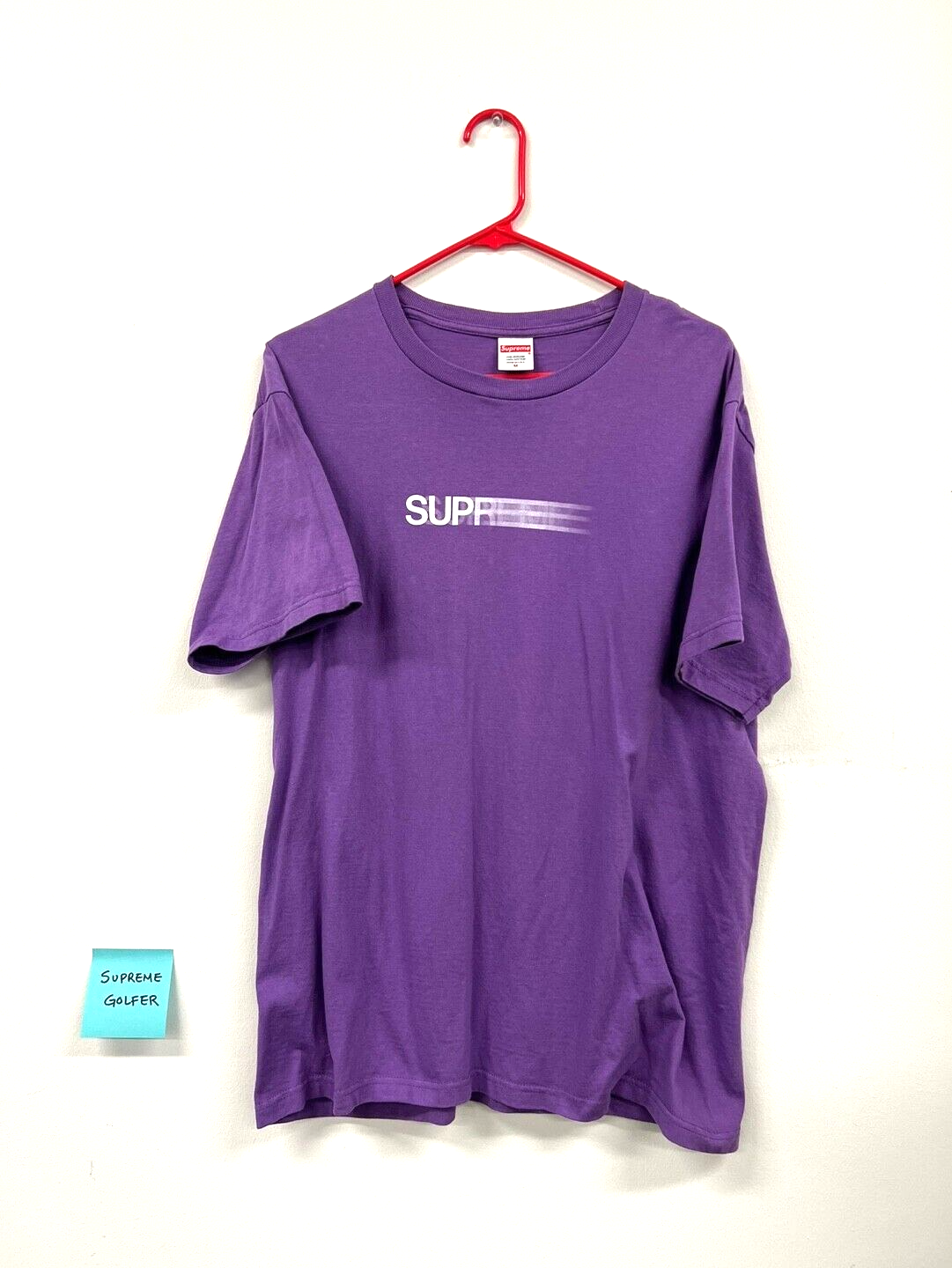 Supreme 2020ss Motion Logo Tee 紫Sサイズ