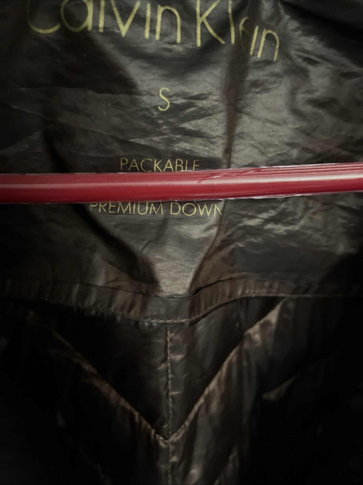 Calvin Klein Packable Lightweight Premium Down Women’s Hooded Jacket Sz. S Brown thumbnail 13