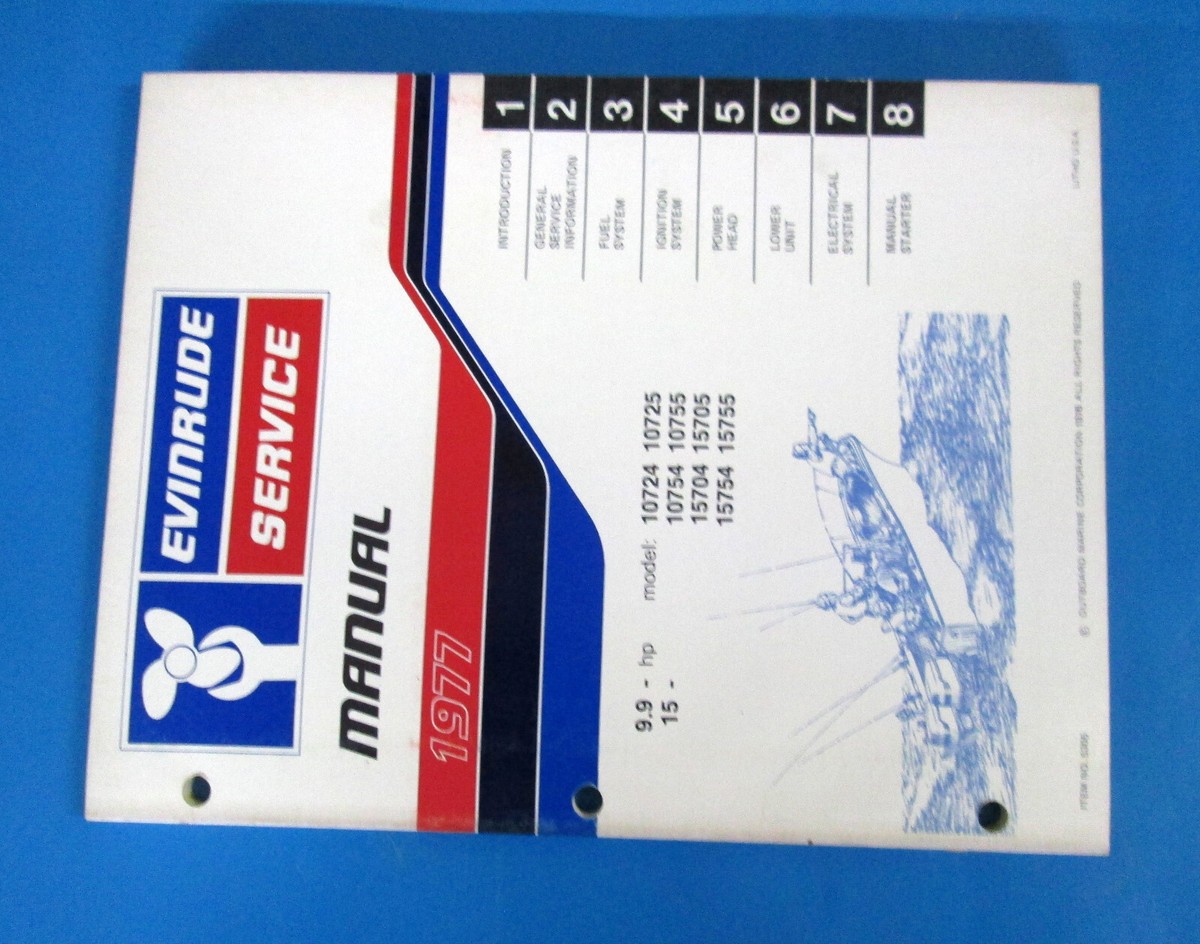 1977 Evinrude outboard 9.9 / 15 hp 5305 Techicians Service Manual
