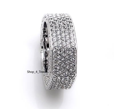 New 100% SWAROVSKI 5651363 Rhodium Octagon Pave Gems Dextera Ring