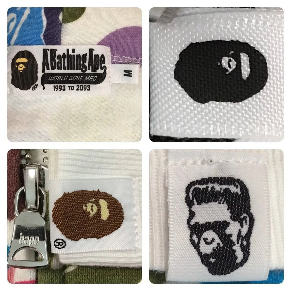 A BATHING APE (BAPE) Felpa con cappuccio Multicamo Shark taglia M full zip A Bathing Ape Bape multi mimetica 2504TY