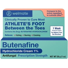 WELMATE Antifungal Butenafine HCL 1% Cream, 1oz (Generic Lotrimin)