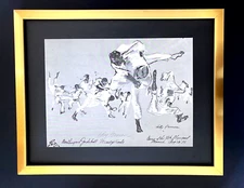 LEROY NEIMAN +  1972 Olympics VINTAGE SIGNED PRINT FRAMED + MUNICH + JUDO