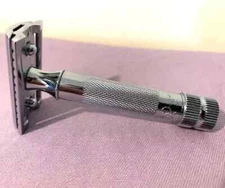 Merkur 34C HD Double Edge Razor Chrome Finish Silver Compact Handle --- Great